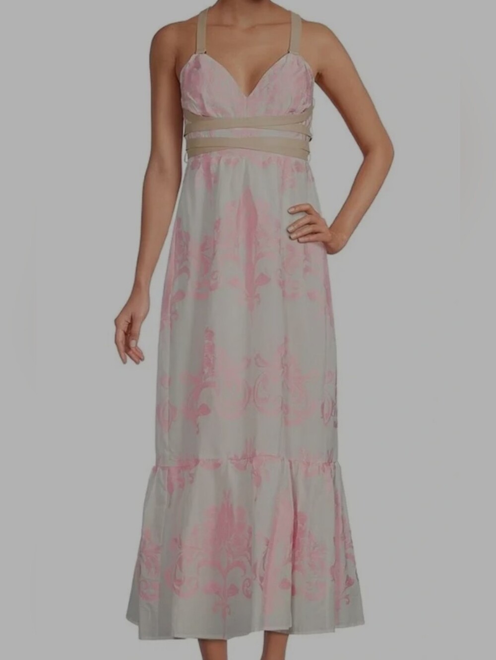 a loves a Pink And White Patterened Maxi Dress NWT Women's Size M